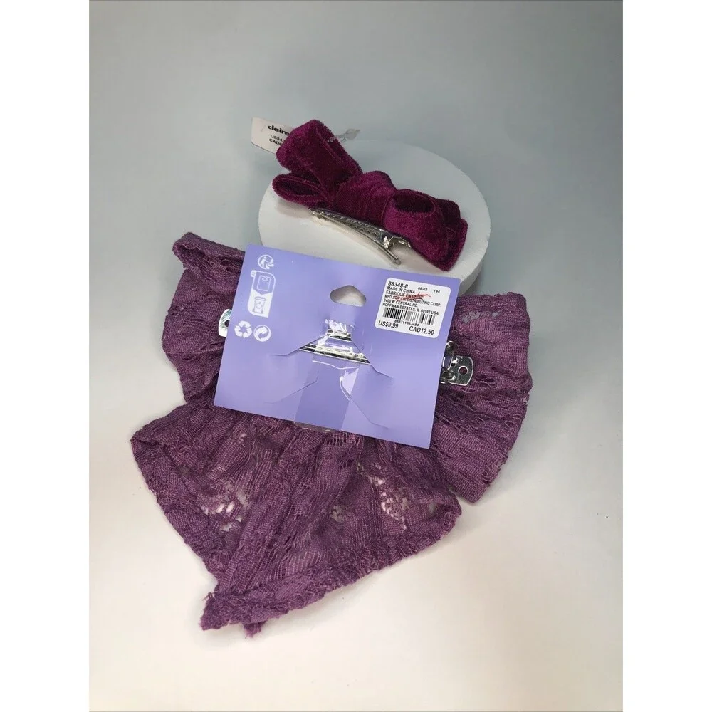 Hair Accessories Purple Bows (2count) From Claire’s